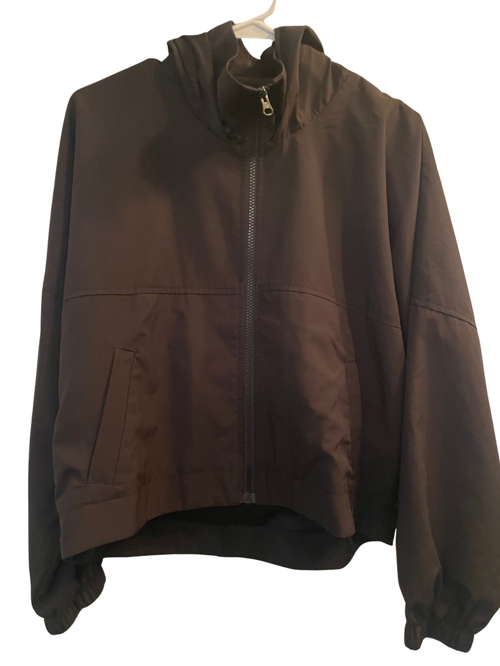 O'Neill Women's Black Hooded Hybrid Zip-Up Windbreaker Jacket